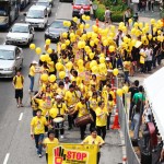 Marching down Jalan Bukit Bintang.