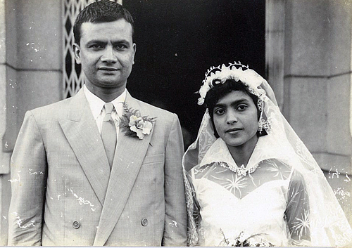 Dino's parents on their wedding day, 1957, the year Malaya gained independence. 