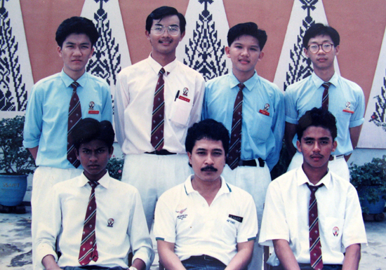 At Seri Ampang Boys School. Kit is second from left in the back row