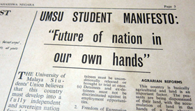 Article in Umsu's newspaper, Mahasiswa Negara, on the student manifesto