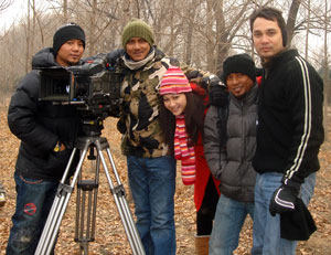 Isaac and his crew on a 30-day shooting trip in China for TV3 drama series Ai Di Beijing