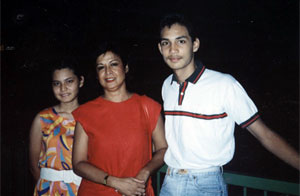 In Singapore with his sister and Aunty Evelyn