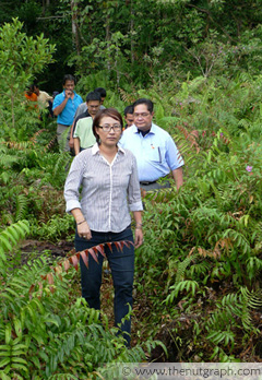 Wong (front) visiting the Kuala Langat South peat swamp forest in December 2010