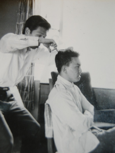 Lim on barber duty for a friend during his university days
