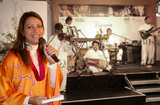 Emceeing at the Malaysia Pavilion at the Edinburgh Festival in 2009, which Tourism Malaysia no longer participates in for lack of funding