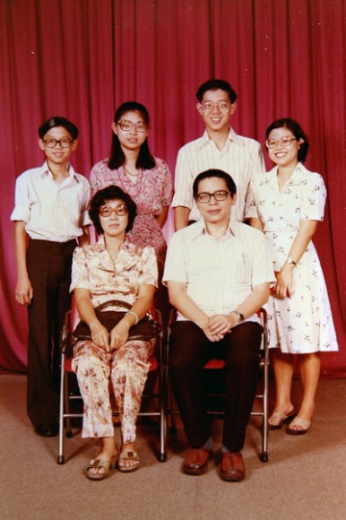 With his wife, Neo Yok Tee, and their young family, circa early 1980s