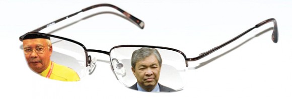 Najib (left) and Zahid (source of Zahid and glasses pics: Wiki Commons)