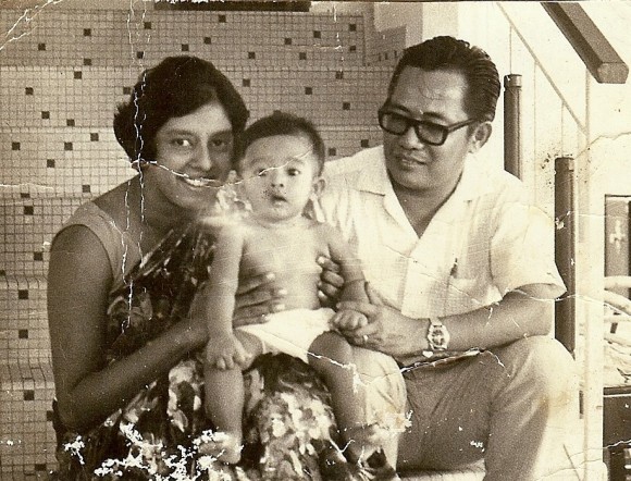 With mother, Rathi and father, Khoo Kay Kim