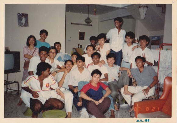 With friends from SMK Sultan Abdul Samad in 1987, the year after Premesh had completed his Form 5. Premesh is standing in the back row third from right. 