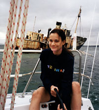 A 16-year-old Aishah sailing in Australia