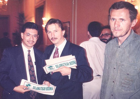 In 1995 as the Bosnia Action Front secretary.