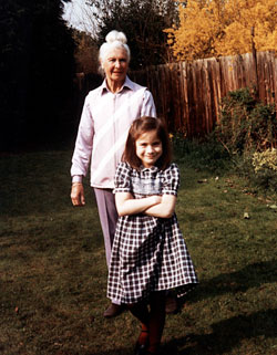 With her paternal grandmother in England
