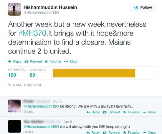 Hishammuddin's Tweet